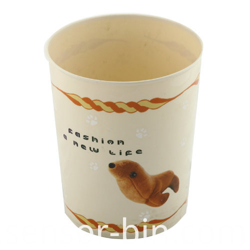 Open Top Fashion Cartoon Printing Living Room Trash Bin (FF-5223)
